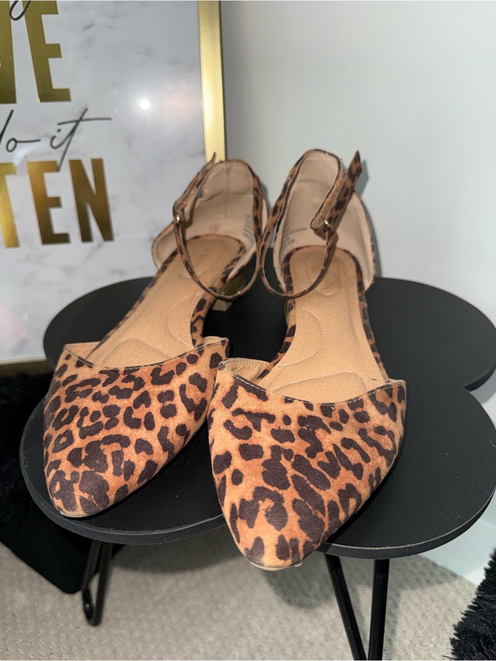 Lane Bryant Leopard Print Pointed Flats in Tan and Brown